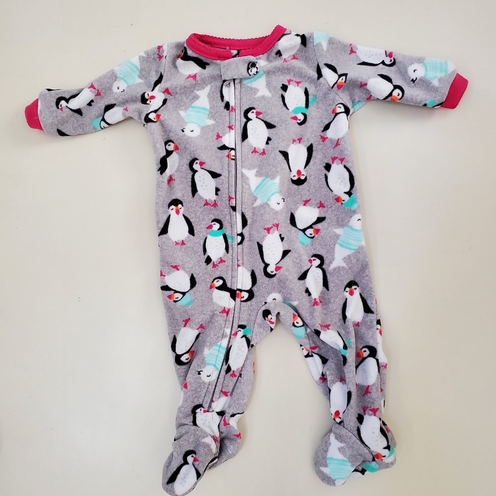 **$8 When Added To A Bundle** Carter's penguin and seal fleece zipper up sleeper